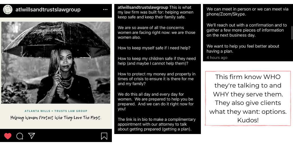 law firm marketing coronavirus, law firm messaging corona virus, law firm marketing instagram, marketing legal services, how to market law firm