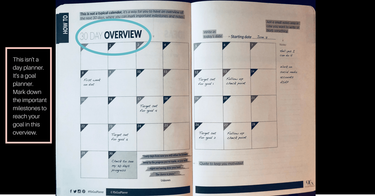 90x Goal Planner Review, goal planning, how to plan goals, why am I scared of my goal